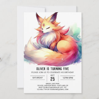 Bohemisch Joyful Fox Geburtstag Einladung