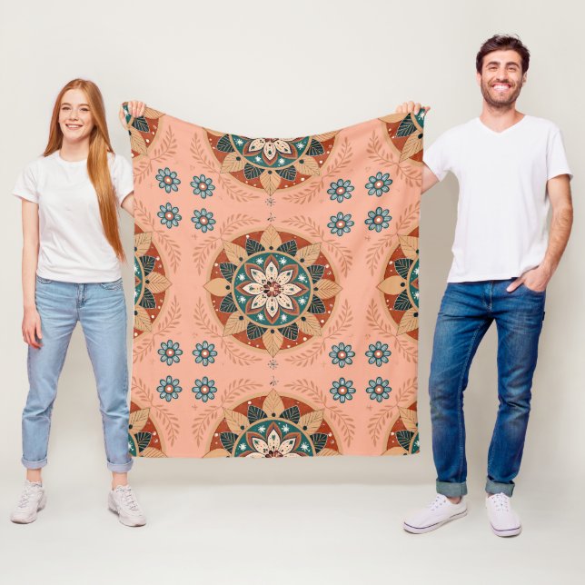 Bohemisch Mandala Fleecedecke (Beispiel)