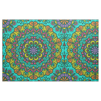 Bohemisch Mandala Jewel Tone Handgezeichnet farbig Stoff