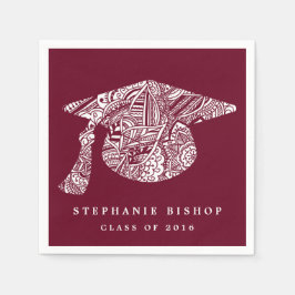 Bohemisch Mandala Pattern Abschluss Hat Serviette