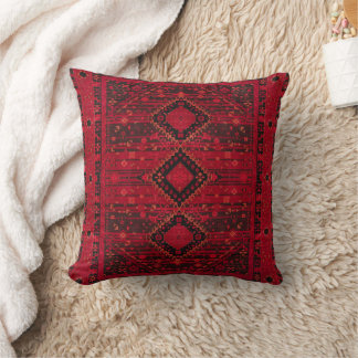 Bohemisch marokkanischer Stil mit roter Geometrie Kissen