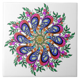 Bohemisch Mod Floral Mandala Fliese