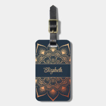 Bohemisch Navy Blue Peach Mandala