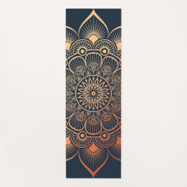 Bohemisch Navy Blue Peach Mandala Yoga Mat Yogamatte