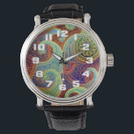 Bohemisch Paisley Timeless Pattern Armbanduhr<br><div class="desc">Ein schönes Paisleymotiv, das hier in harmonischen Schmucktönen gezeigt wird. Das Paisley-Design zeichnet sich durch seinen Ursprung in Persien und der Sassanid-Dynastie aus, einer Zeit, die bis etwa 221 n.Chr. reicht. Seine charakteristische Form, die mit einem Tränenfall, einer Niere oder sogar dem Exoten der Frucht des Mango verglichen wurde, wurde...</div>