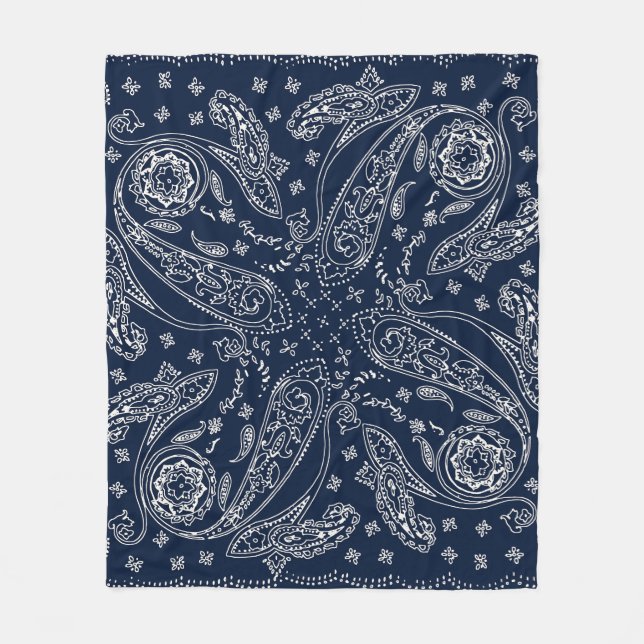 Bohemisch Paisley Vintag Print Fleecedecke (Vorderseite)