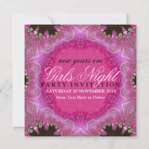 Bohemisch Pink Girls Night NYE Party Einladungen