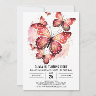 Bohemisch Printable Butterfly Girl Geburtstag Einladung