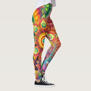 Bohemisch Psychedelic Garden Retro 70er Design Leggings