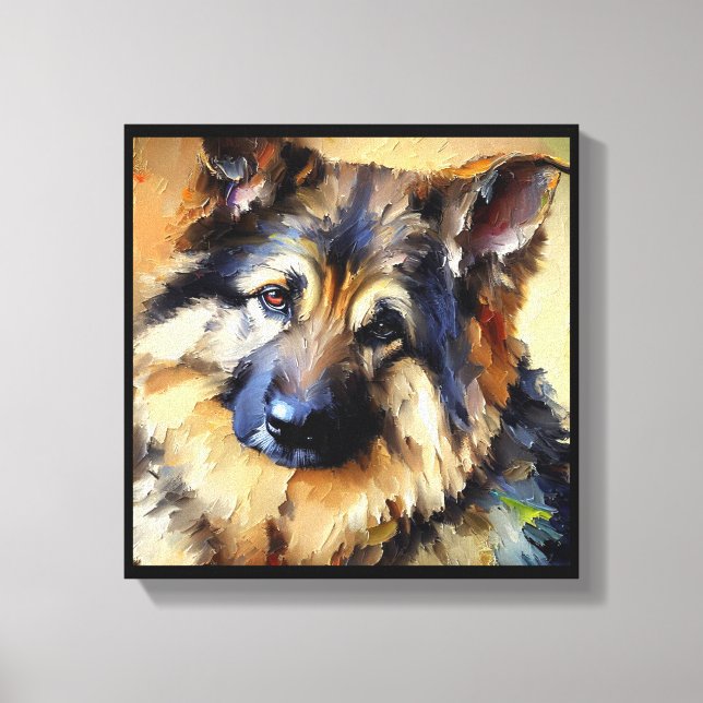 Bohemisch Shepherd Dog Portrait Leinwanddruck (Vorderseite)