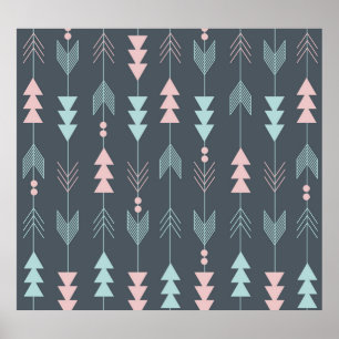 Bohemisch Style Boho: Ethnisches nahtloses Muster Poster