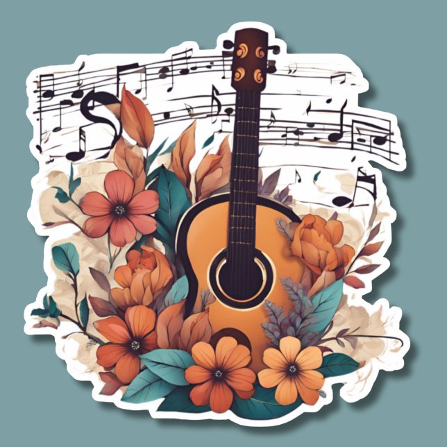 Bohemisch Style Musical Gitarre wasserdicht Aufkleber (Von Creator hochgeladen)