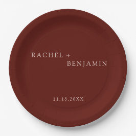 Bohemisch Terracotta Minimalistisch Einfache Hochz Pappteller