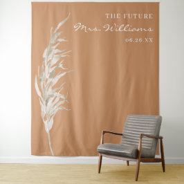 Bohemisch Terracotta Pampas Grass Bridal Hintergru Wandteppich
