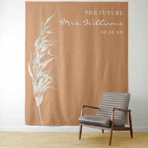 Bohemisch Terracotta Pampas Grass Bridal Hintergru Wandteppich