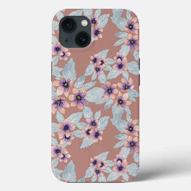 Bohemisch Terracotta Rosa Blume Case-Mate iPhone Hülle (Rückseite)