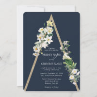 Bohemisch Wood Pyramid White Florals Blue Wedding
