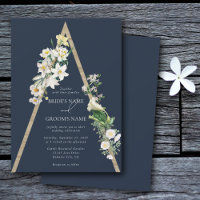 Bohemisch Wood Pyramid White Florals Blue Wedding