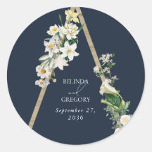 Bohemisch Wood Pyramid White Florals Blue Wedding