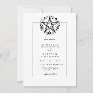 Bohemisch Wood Twig Pentagramm Wedding Einladung