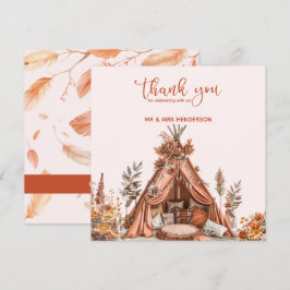 Bohemisch Zehnte Wildblume Hochzeit Dankeschön Kar Dankeskarte