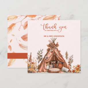 Bohemisch Zehnte Wildblume Hochzeit Dankeschön Kar Dankeskarte