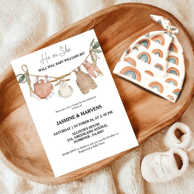 Bohemisch zeigen die Babykleidung Einladung (Von Creator hochgeladen)