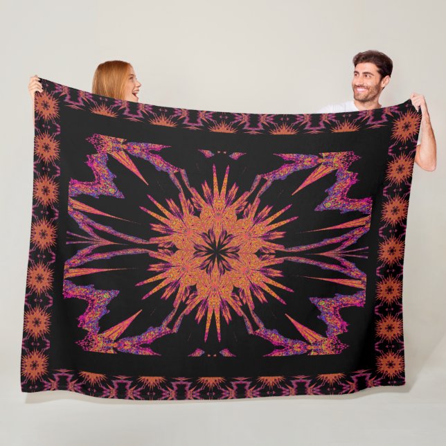 Bohemische Abstrakte Golden Hyacinth Fleecedecke (Beispiel)