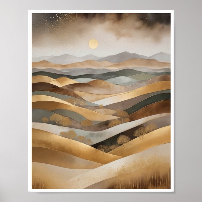 Bohemische abstrakte Landschaft Poster (Vorne)