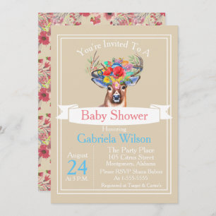 Bohemische Aquarellblütendusche Einladung