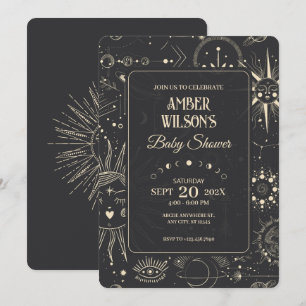 Bohemische Astrologie Babydusche Einladung