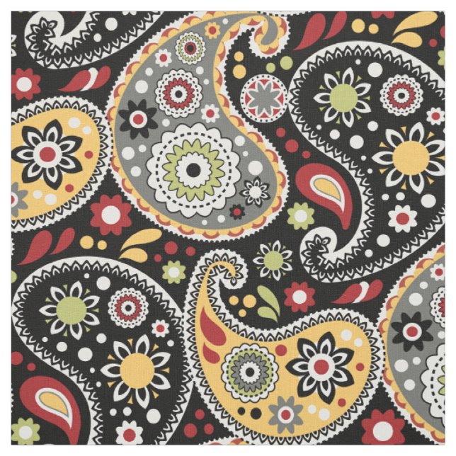 Bohemische Barockfarben Paisley Print Stoff (Muster)