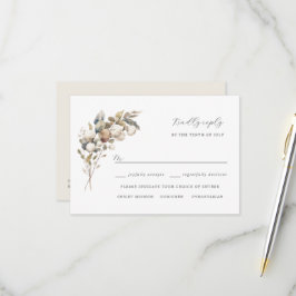 Bohemische Baumwolle und Eukalyptus rsvp-Karte RSVP Karte