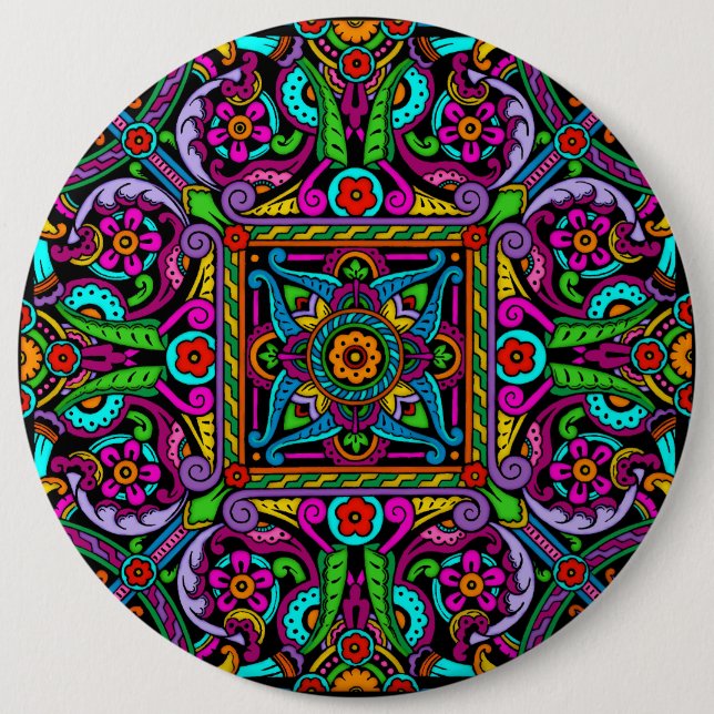 Bohemische beflecktes Glas-Art Button (Vorderseite)
