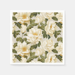 Bohemische beige Blume von Elfenbein Serviette