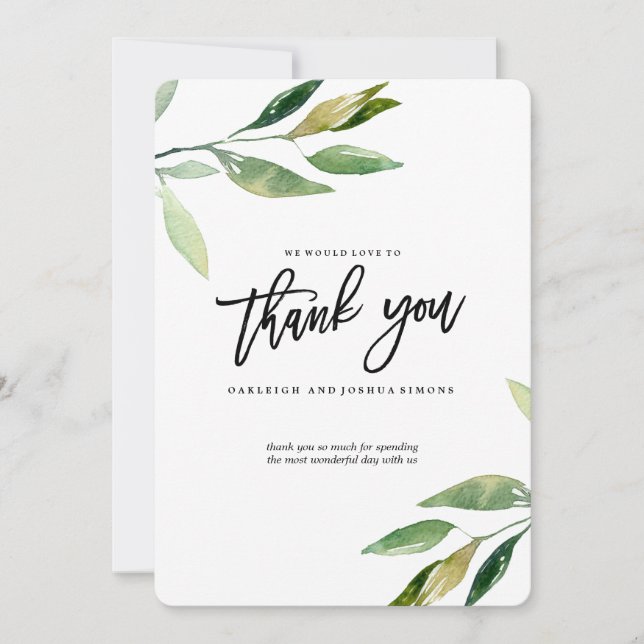 Bohemische Blätter Dankeschön Karte (Vorderseite)