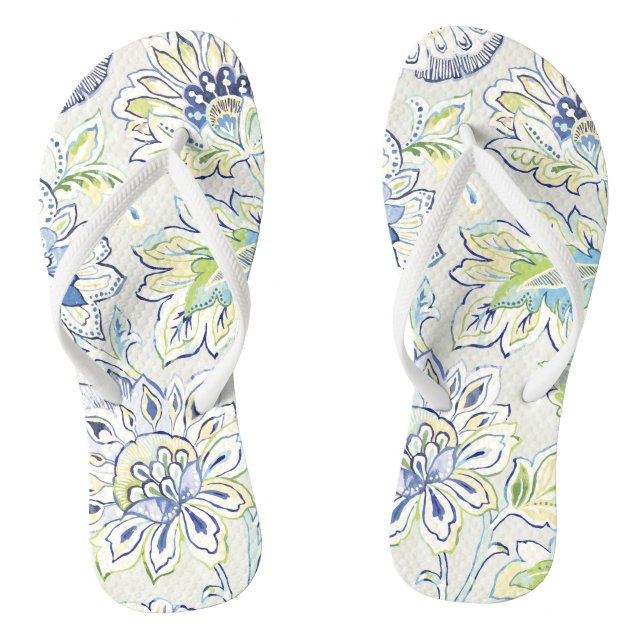 Bohemische Blaue Blume Flip Flops (Fußbett)