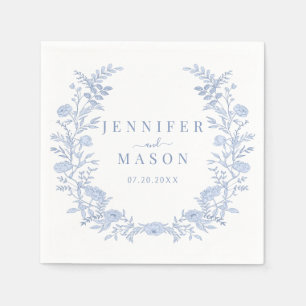 Bohemische blaue Blumenkränze Serviette
