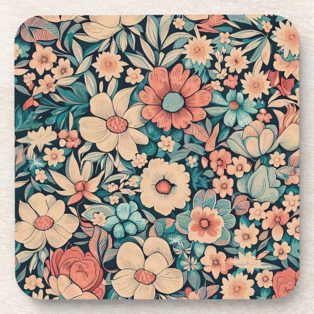 Bohemische Blume Getränkeuntersetzer (Vorderseite)