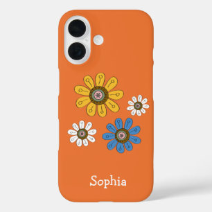 Bohemische Blume Individuelle Name iPhone 16 Hülle