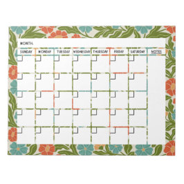 Bohemische Blume Kalender Editor Notizblock
