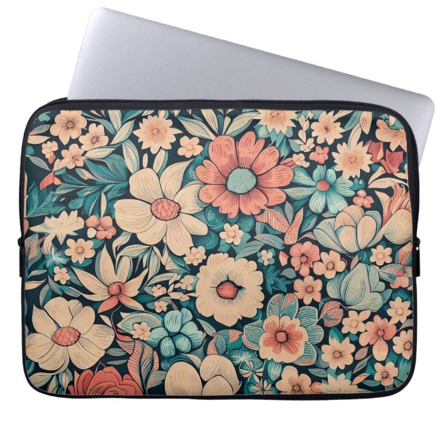 Bohemische Blume Laptopschutzhülle (Vorderseite)