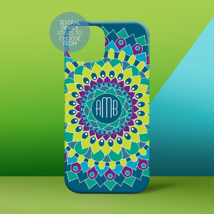 Bohemische Blume mit Monogrammen Case-Mate iPhone 14 Pro Hülle