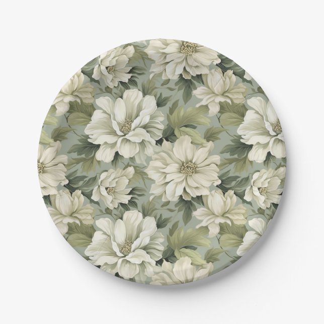 Bohemische Blume von Salbei Pappteller (Vorderseite)