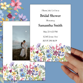 Bohemische Blume Wasserfarben Brautparty Einladung