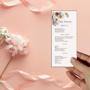 Bohemische Blumenkarte Menükarte
