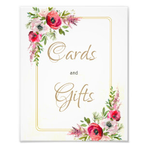 Bohemische Blumenkarten und Geschenke Hochzeitspos Fotodruck