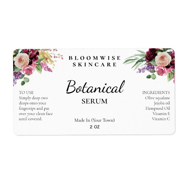 Bohemische Blumensträuße mit Serumetiketten (Vorne)