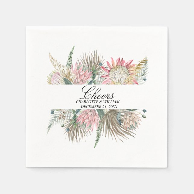 Bohemische Blumenzellenhochzeit Serviette (Vorderseite)