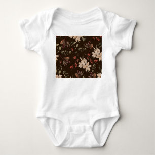 Bohemische Blütendunkel: Aquarellfarbenes, nahtlos Baby Strampler
